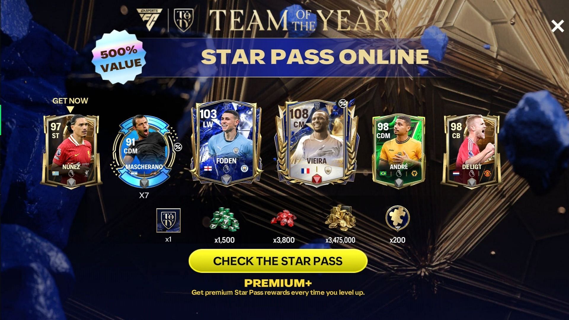 EA FC Mobile TOTY 2025 Star Pass offers exclusive rewards (Image via EA Sports)