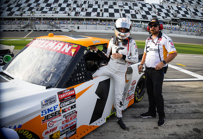 NASCAR star Toni Breidinger effortlessly styles a black crop top to perfection in a recent IG update