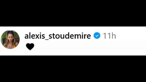 Alexis Welch Stoudemire sends Winnie Harlow a heart emoji. Image source: IG.com/winnieharlow