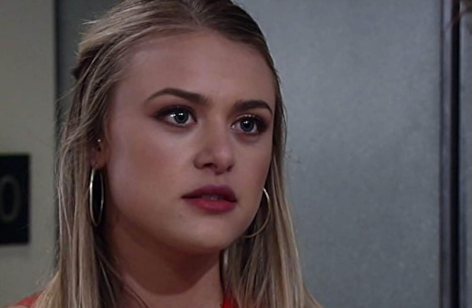 Actress Hayley Erin playing Claire on the sets of The Young and The Restless