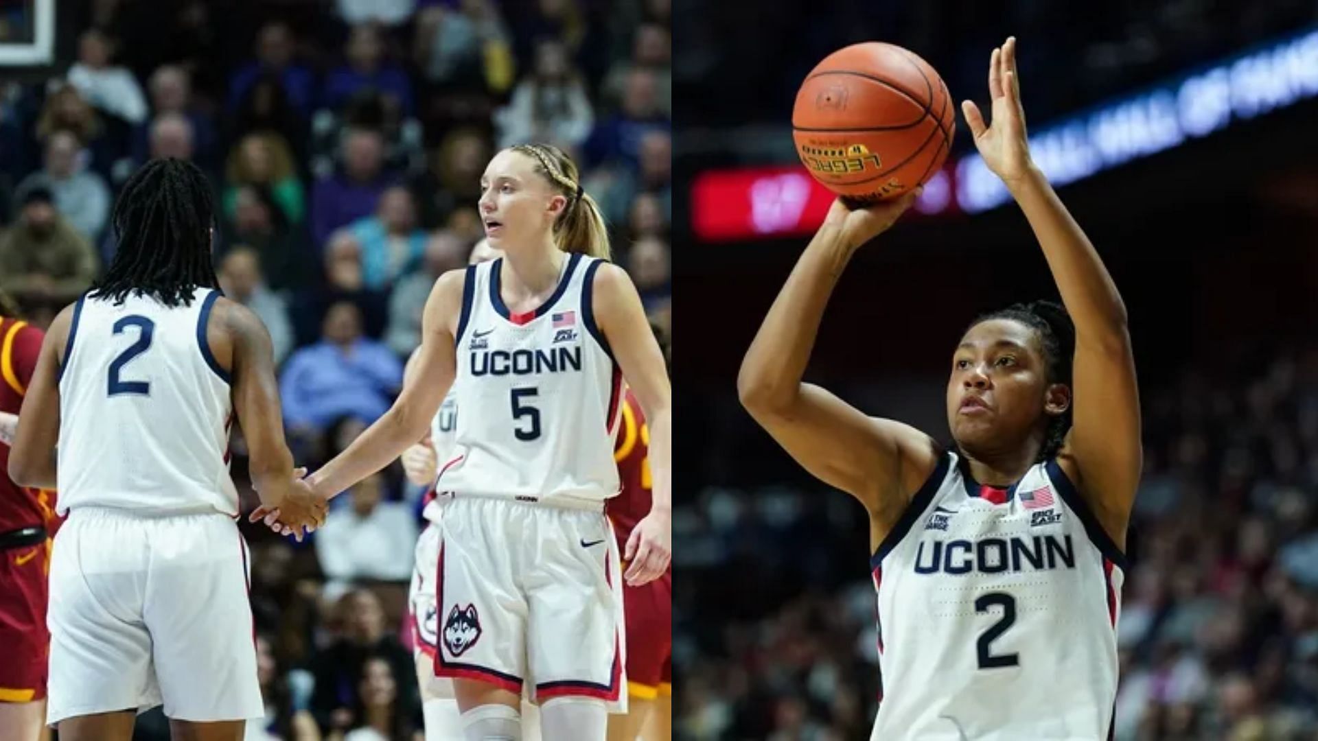 UConn guard Paige Bueckers and KK Arnold (Image Source: IMAGN)