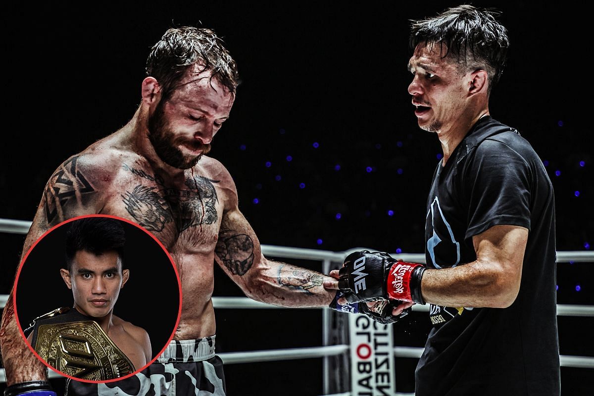 Jarred Brooks (left) Reece McLaren (right) (lower left inset: Joshua Pacio) [Photos via: ONE Championship]