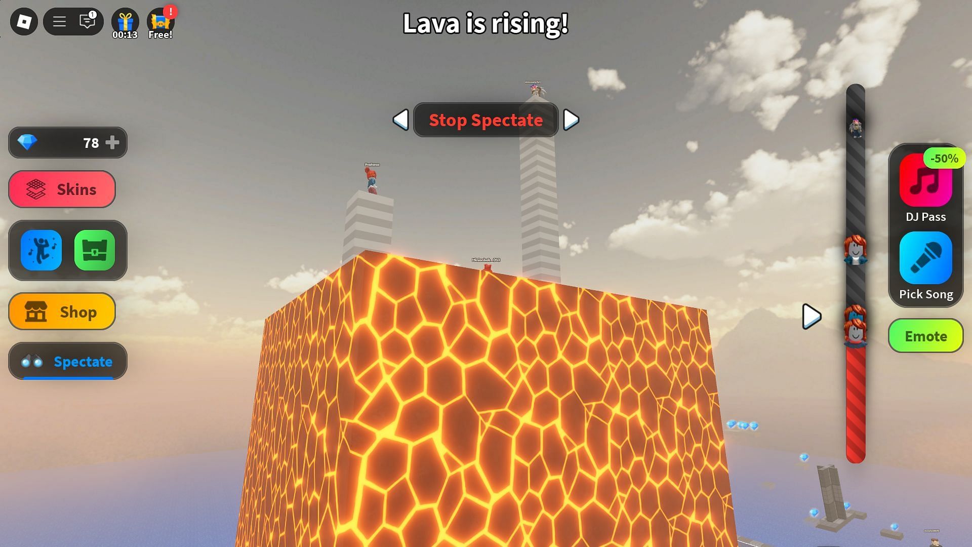 A match in progress (Image via Roblox)