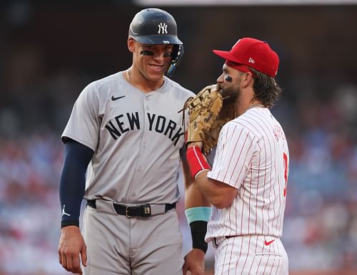 Aaron Judge and Bryce Harper (Photo via IMAGN)