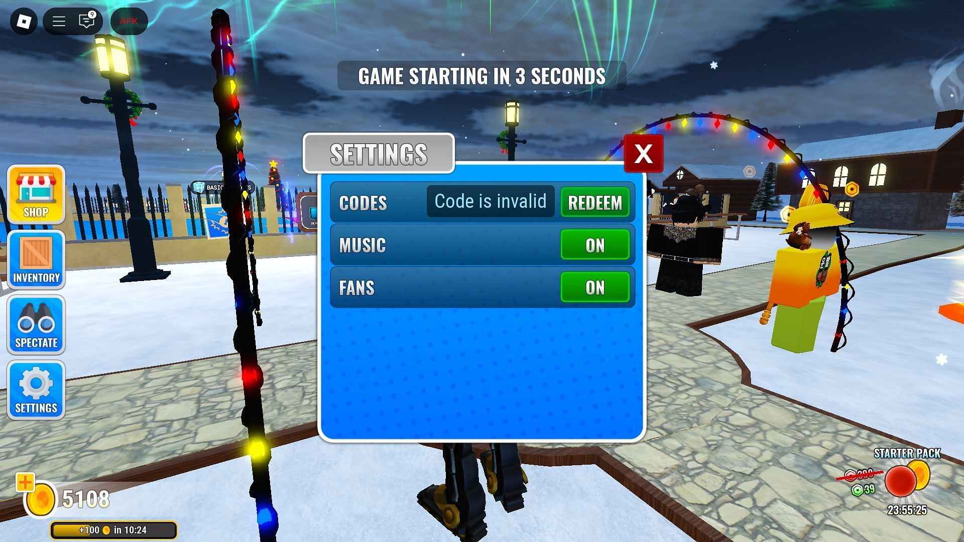 Avoid typos while using codes (Image via Roblox)