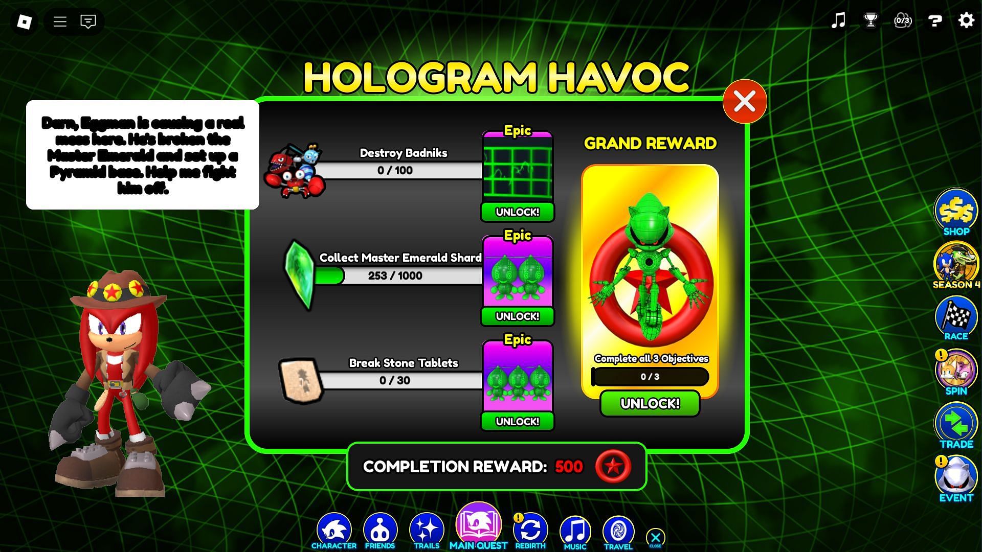 Hologram Havoc missions (Image via Roblox)