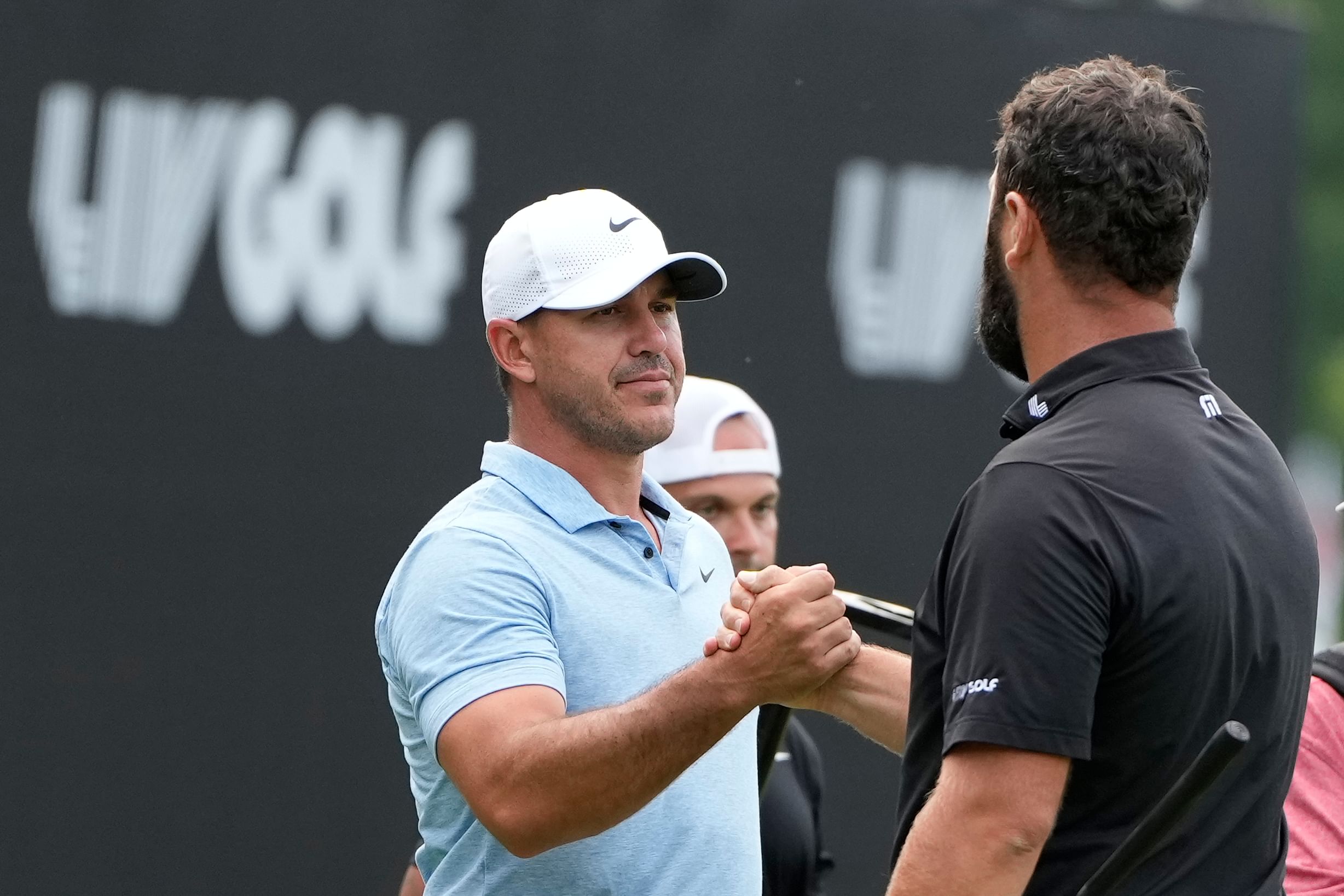 Brooks Koepka and Jon Rahm at LIV Golf Greenbrier - Source: Imagn