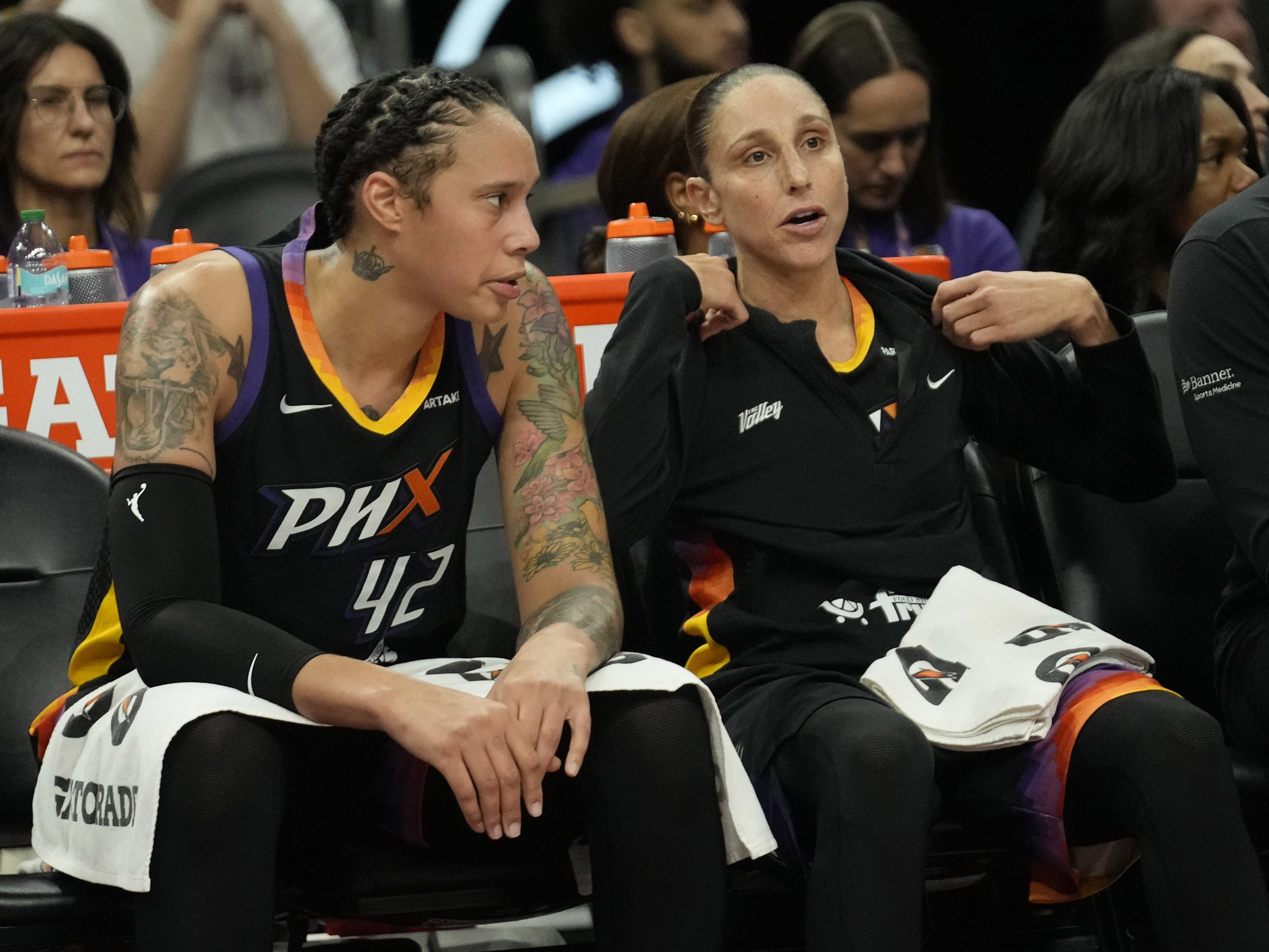 Phoenix Mercury facing uncertainty with Brittney Griner and Diana Taurasi. (Photo: IMAGN)