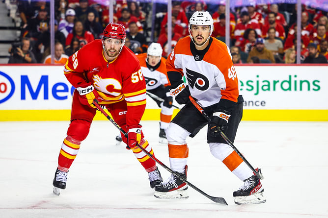 NHL analyst makes his thoughts clear on Flyers' 'big' four-player trade with Flames, reuniting Andrei Kuzmenko and $2,850,000 forward