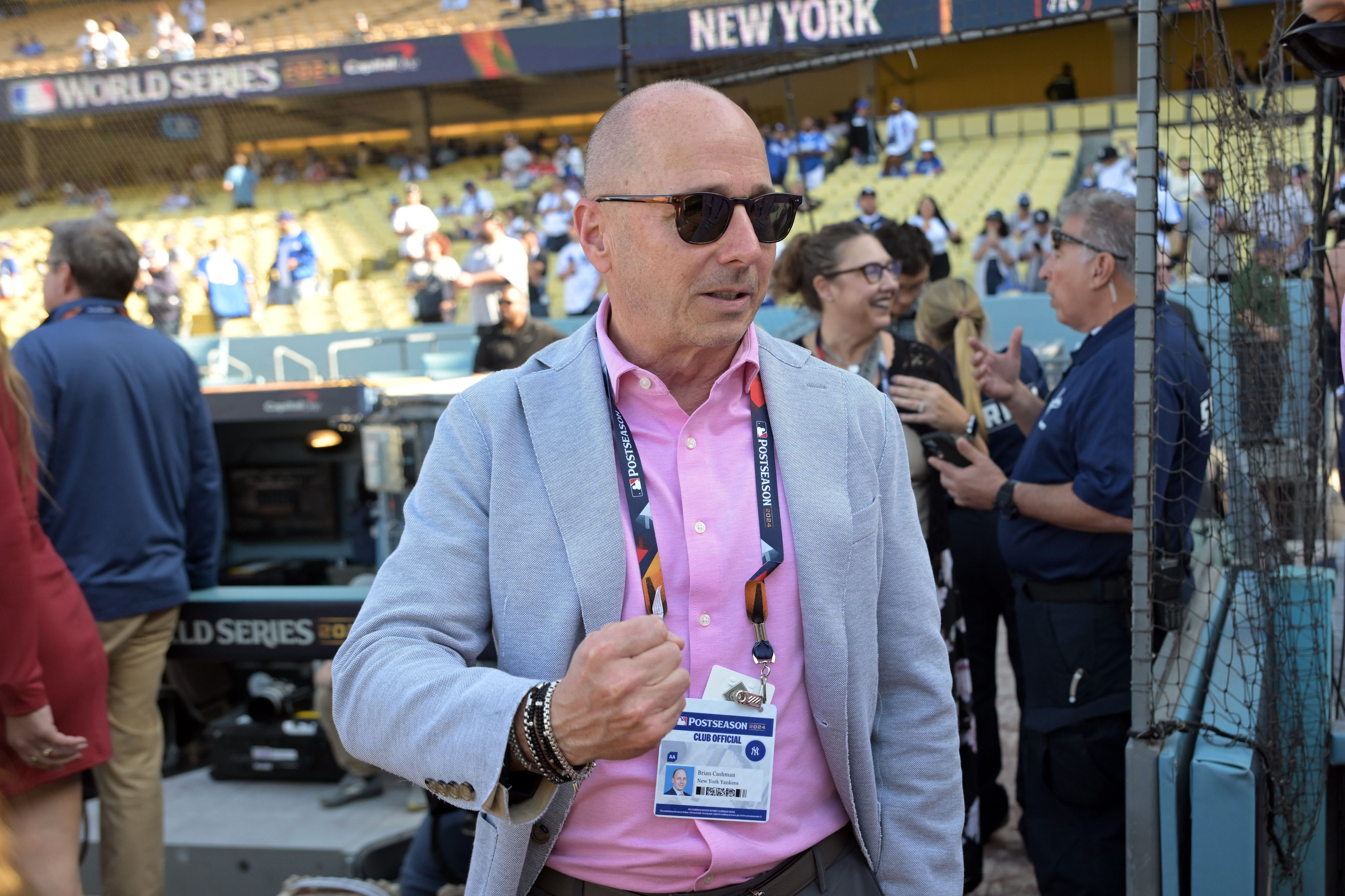 Brian Cashman spoke on the Dodgers spending spree (Imagn)