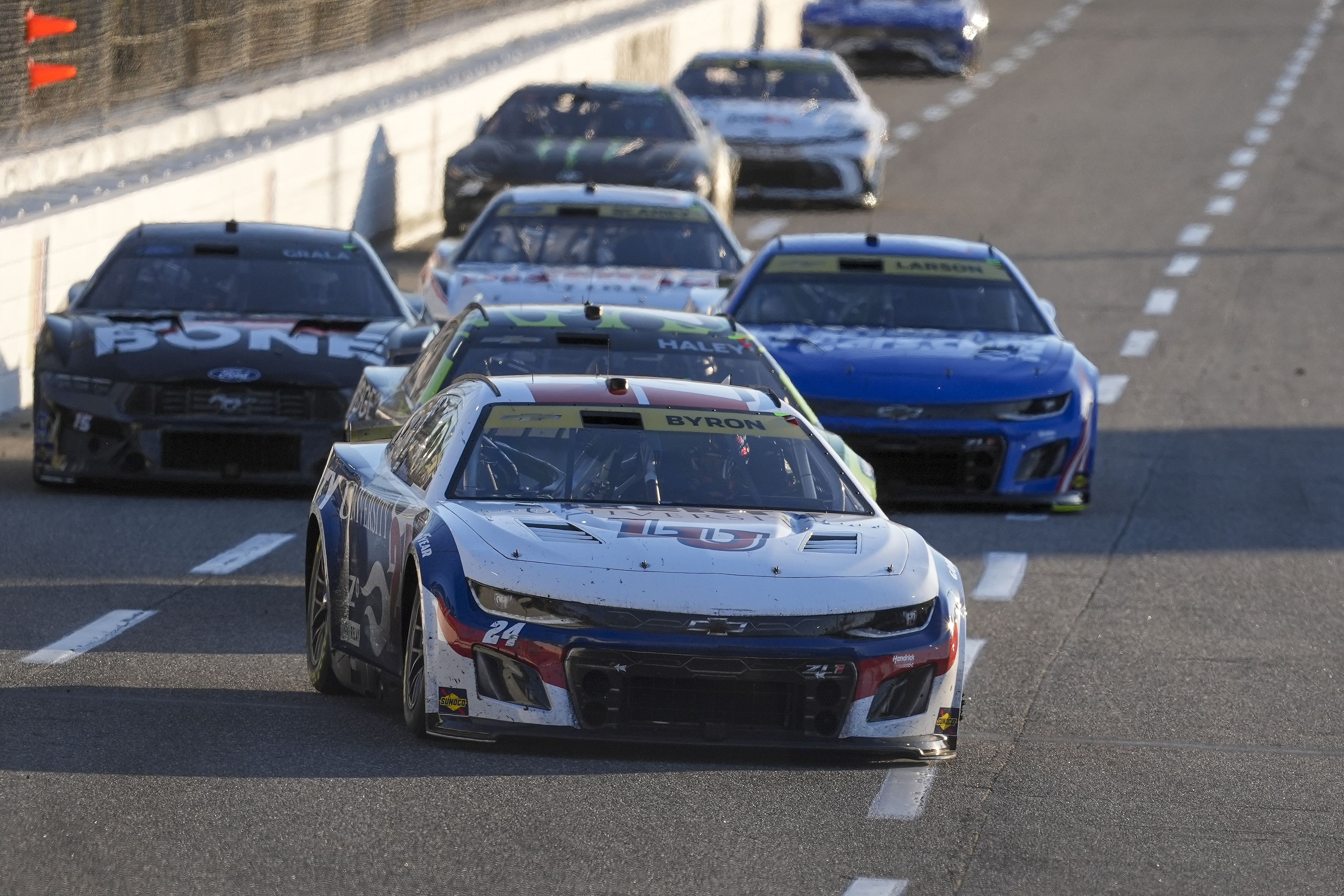 Some Chevrolet and Toyota drivers were penalized for race manipulation in the 2024 Xfinity 500 at Martinsville - Source: Imagn