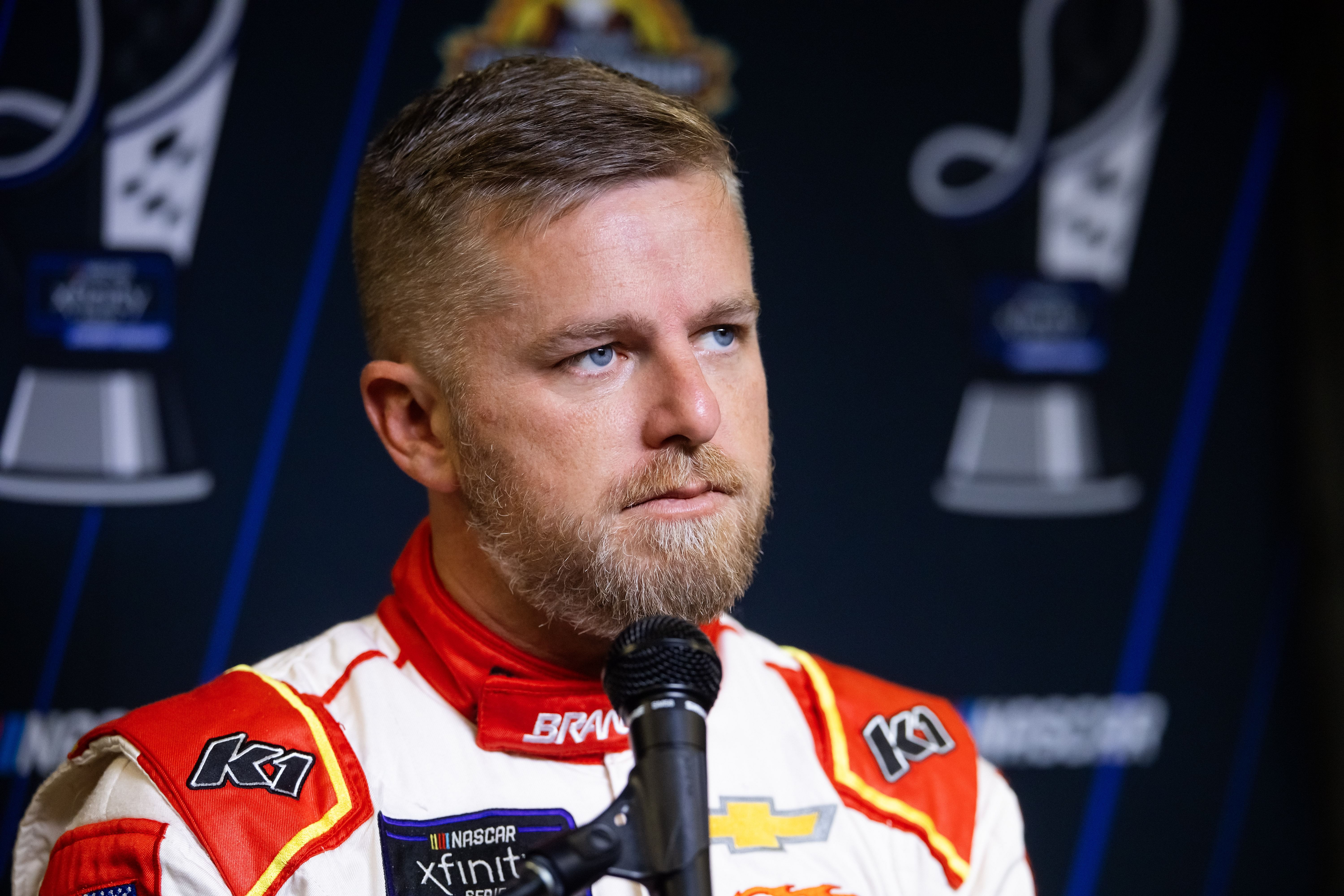 Nov 9, 2024; Avondale, Arizona, USA; NASCAR Xfinity Series driver Justin Allgaier during Championship 4 Media Day at Phoenix Raceway. Mandatory Credit: Mark J. Rebilas-Imagn Images - Source: Imagn