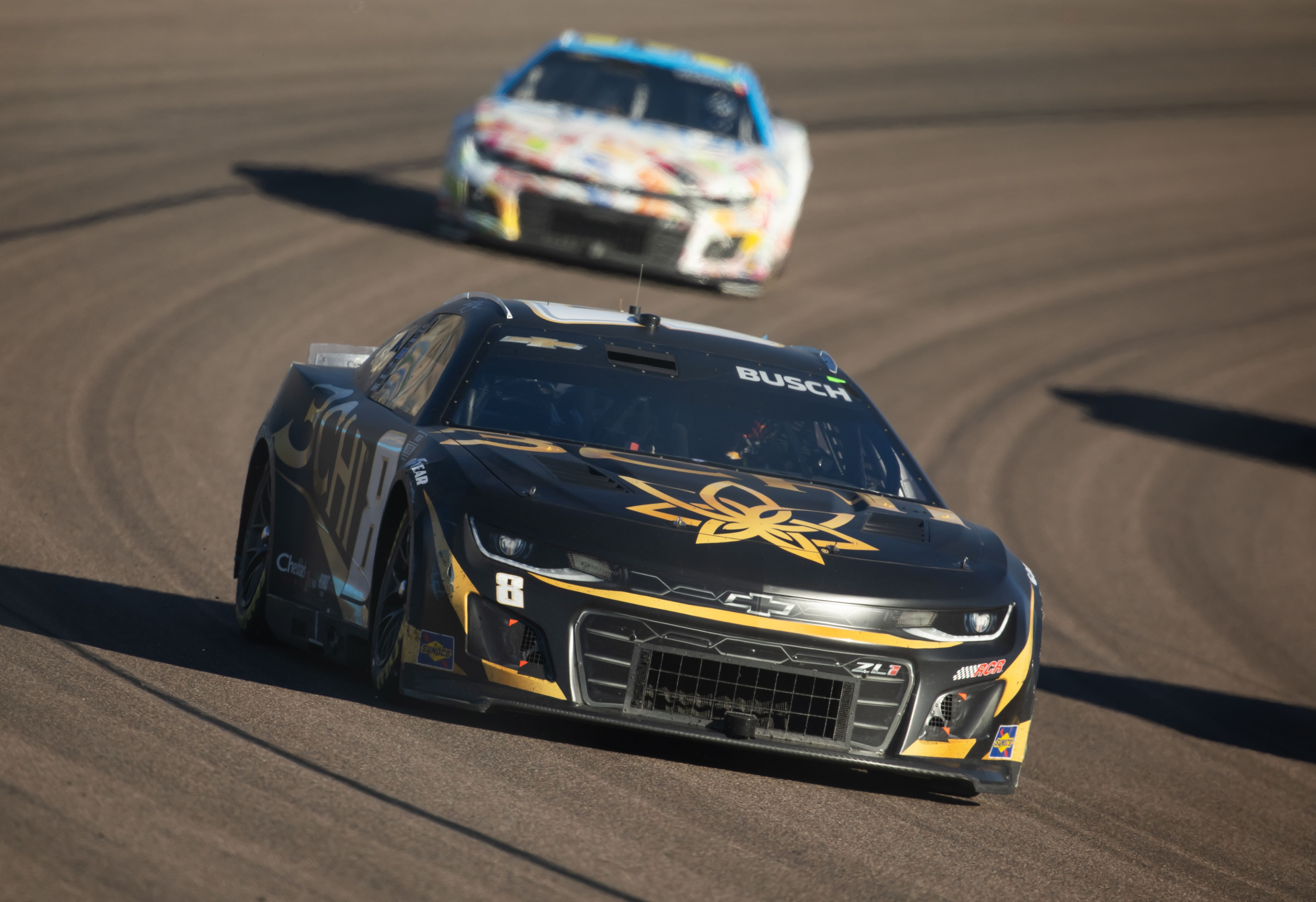 Kyle Busch of Richard Childress Racing with the #8 Next Gen Chevrolet Camaro ZL1 during the NASCAR Cup Series Championship race at Phoenix Raceway. Mandatory Credit: Mark J. Rebilas - Imagn Images