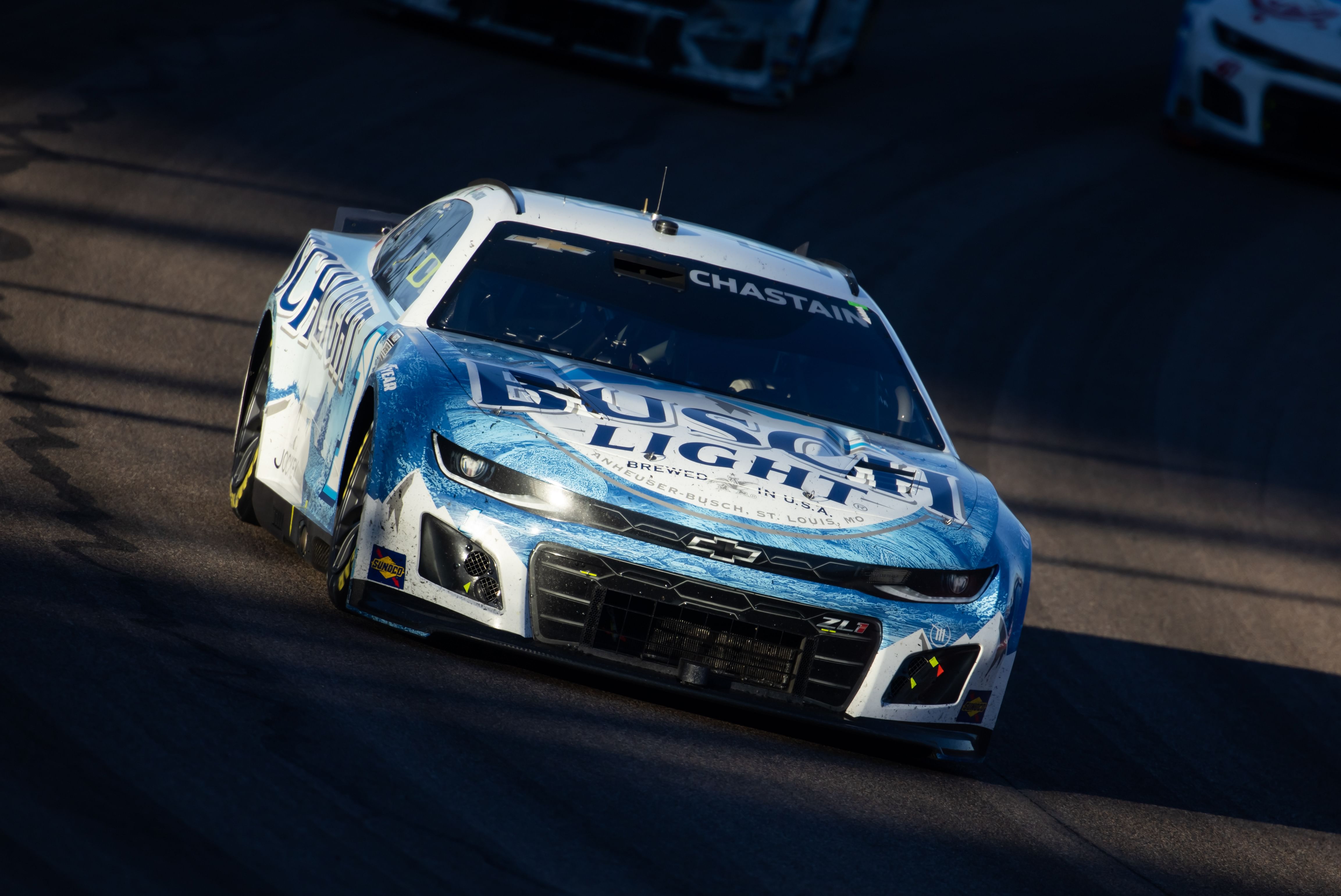 Ross Chastain (1) during the NASCAR Cup Series Championship race at Phoenix Raceway. Mandatory Credit: Mark J. Rebilas-Imagn Images