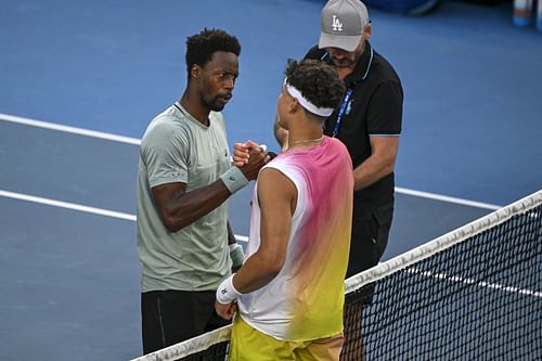 Ben Shelton and Gael Monfils at the 2025 Australian Open. (Source: Getty)