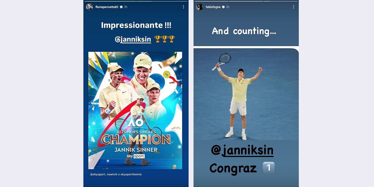 Via Fabio Fognini and Flavia Penetta&#039;s Instagram stories