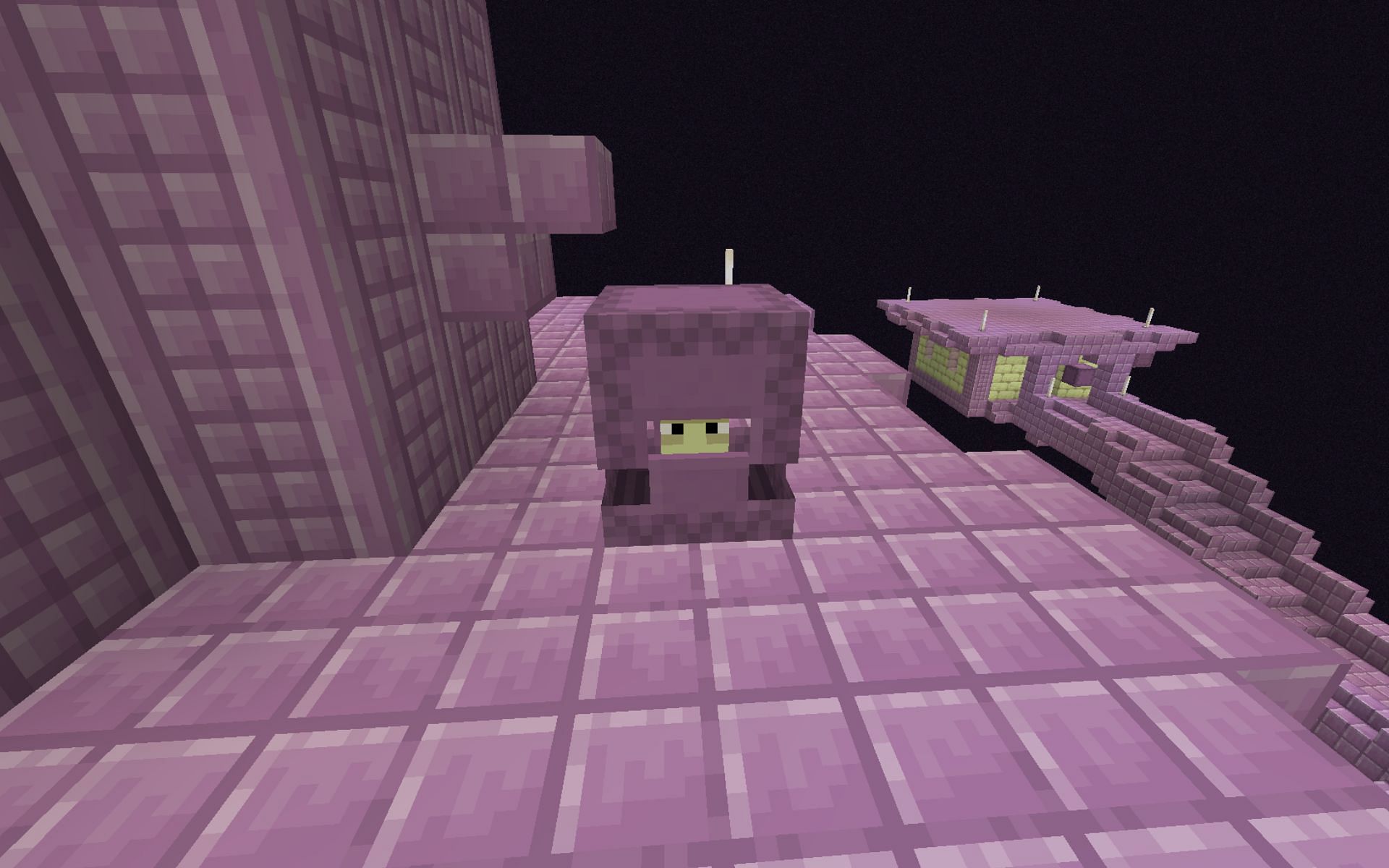 Shulkers are relatively rare mobs that generate only in End Cities in End biomes (Image via Mojang Studios)