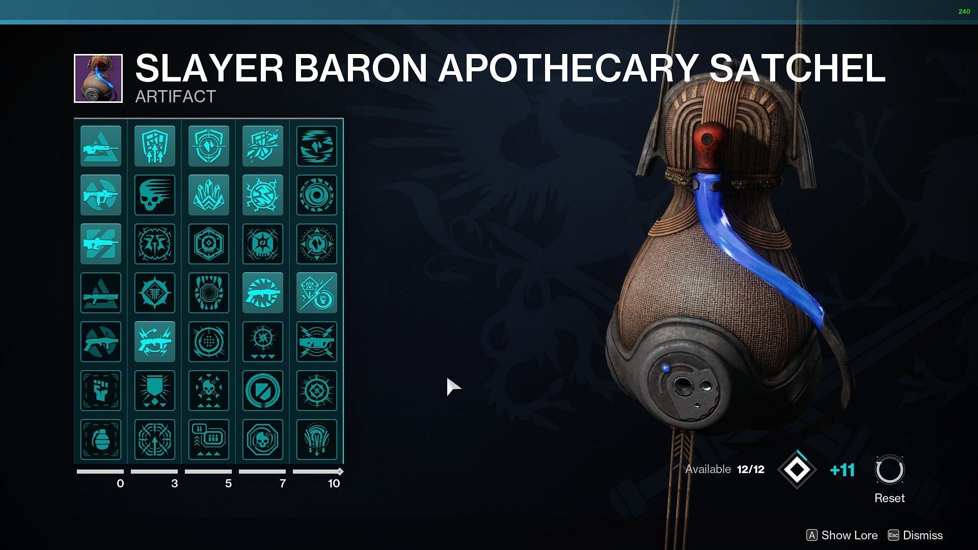 Slayer Baron Apothecary Satchel in Destiny 2 (Image via Bungie) 