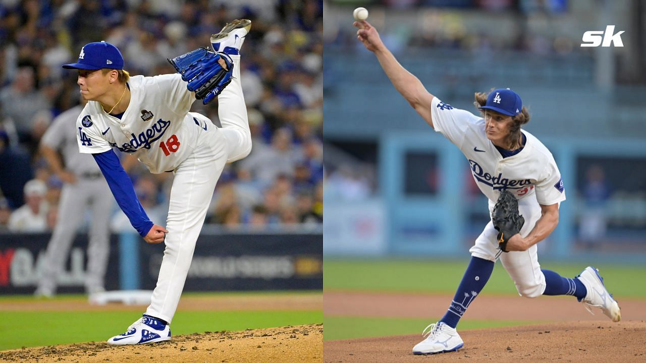 Yoshinobu Yamamoto (left) and Tyler Glasnow (right) (Imagn)