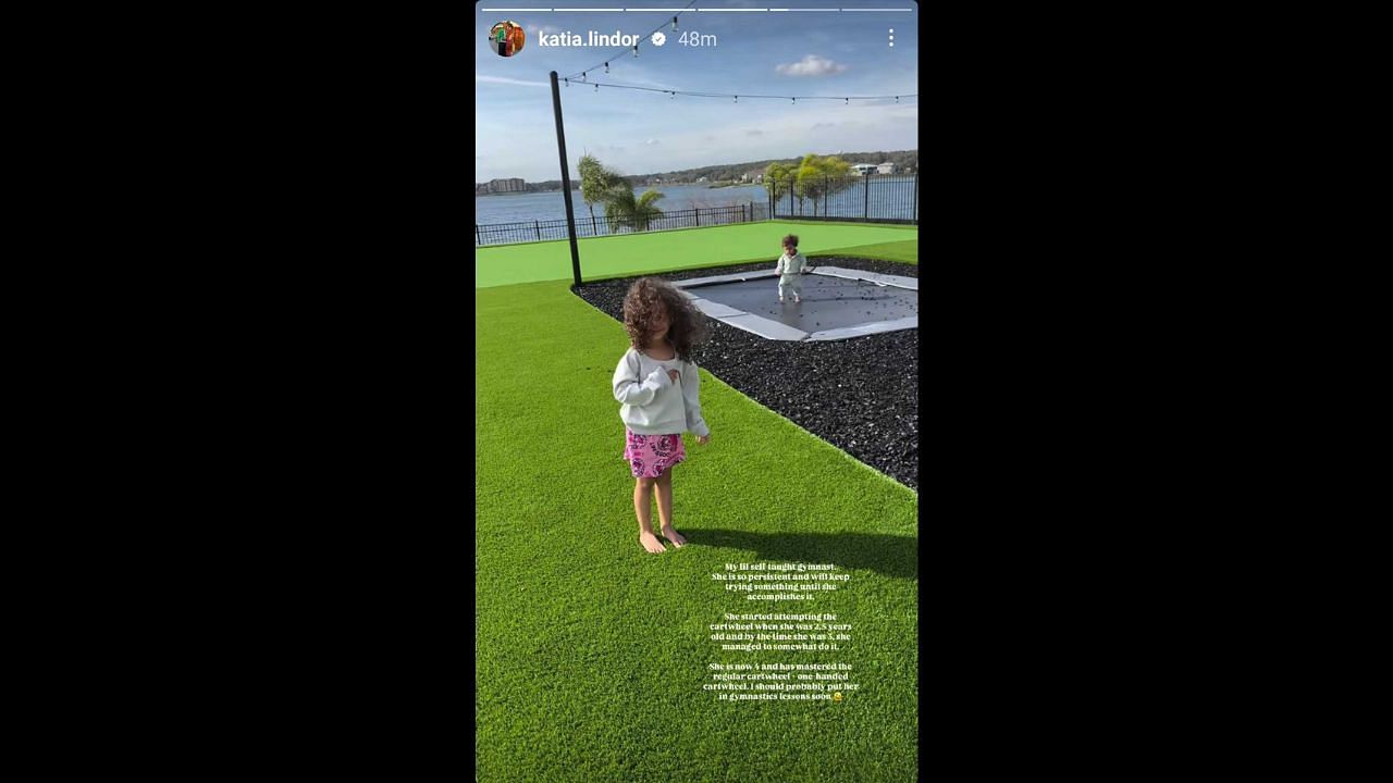 Screenshot of Katia Reguero&#039;s Instagram Story (Images from - Instagram.com/@katia.lindor IG Stories)