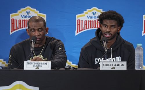 Shedeur Sanders, shown here with his father and coach, is a likely top NFL Draft choice. (Photo Credit: IMAGN)