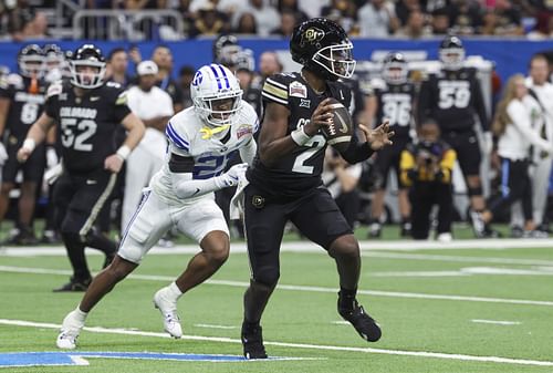 Shedeur Sanders in action for the Colorado Buffaloes in the 2024 Alamo Bowl. (Credits: IMAGN)