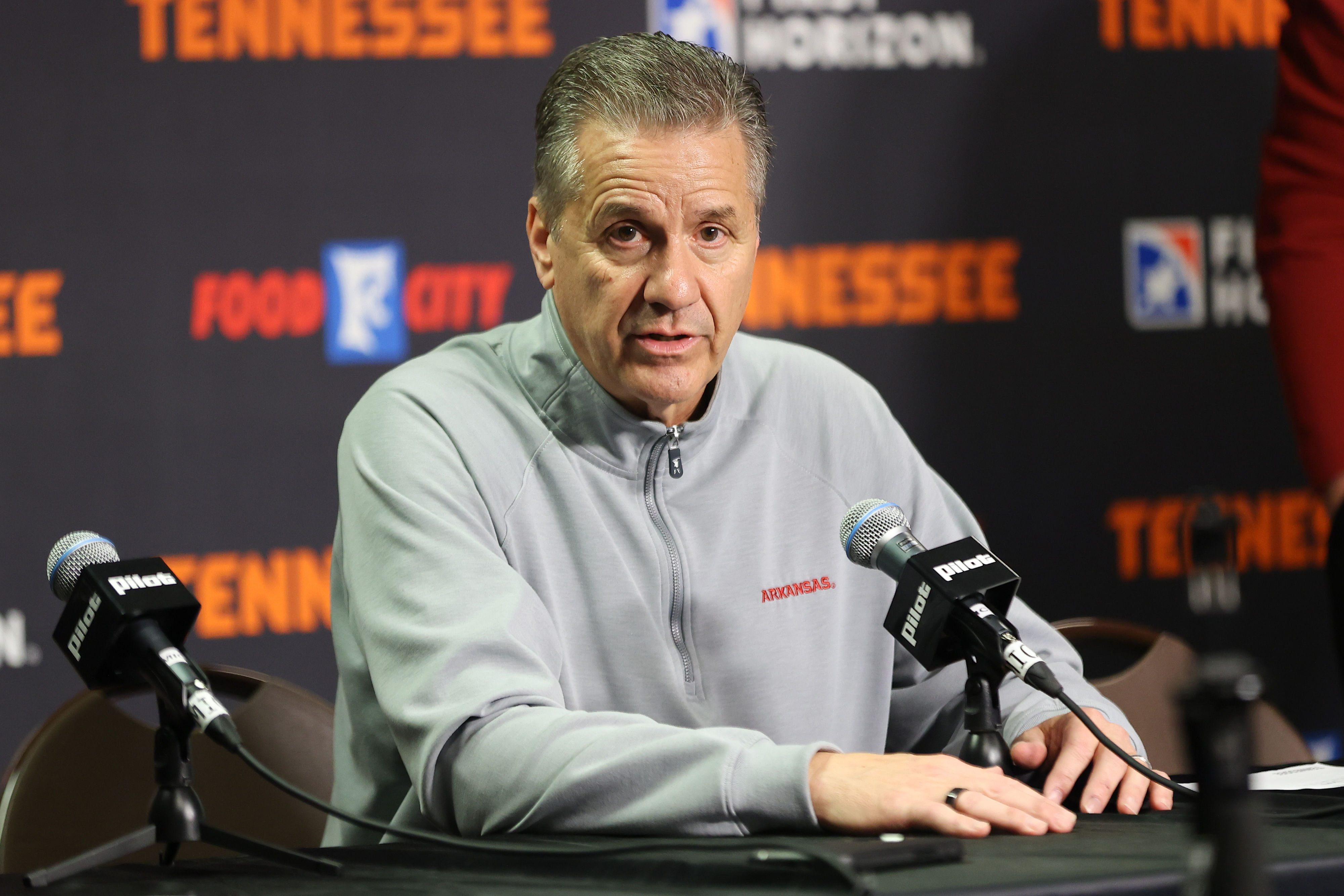 John Calipari addressing the media after Tennessee beats Arkansas [NCAA Basketball: Arkansas at Tennessee - Source: Imagn]