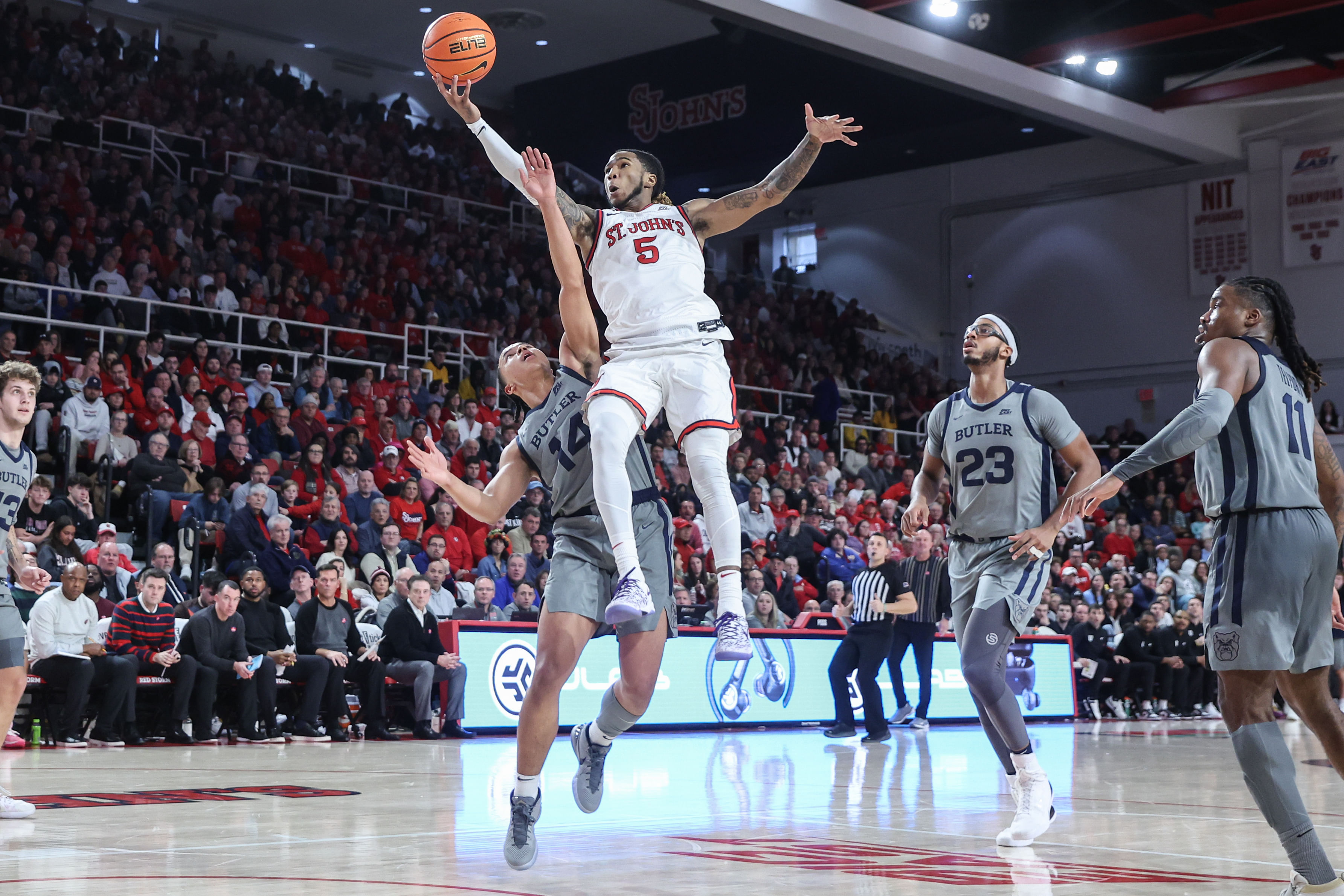 Butler loses to St. John&#039;s with Caitlin Clark in attendance. (Photo: IMAGN)