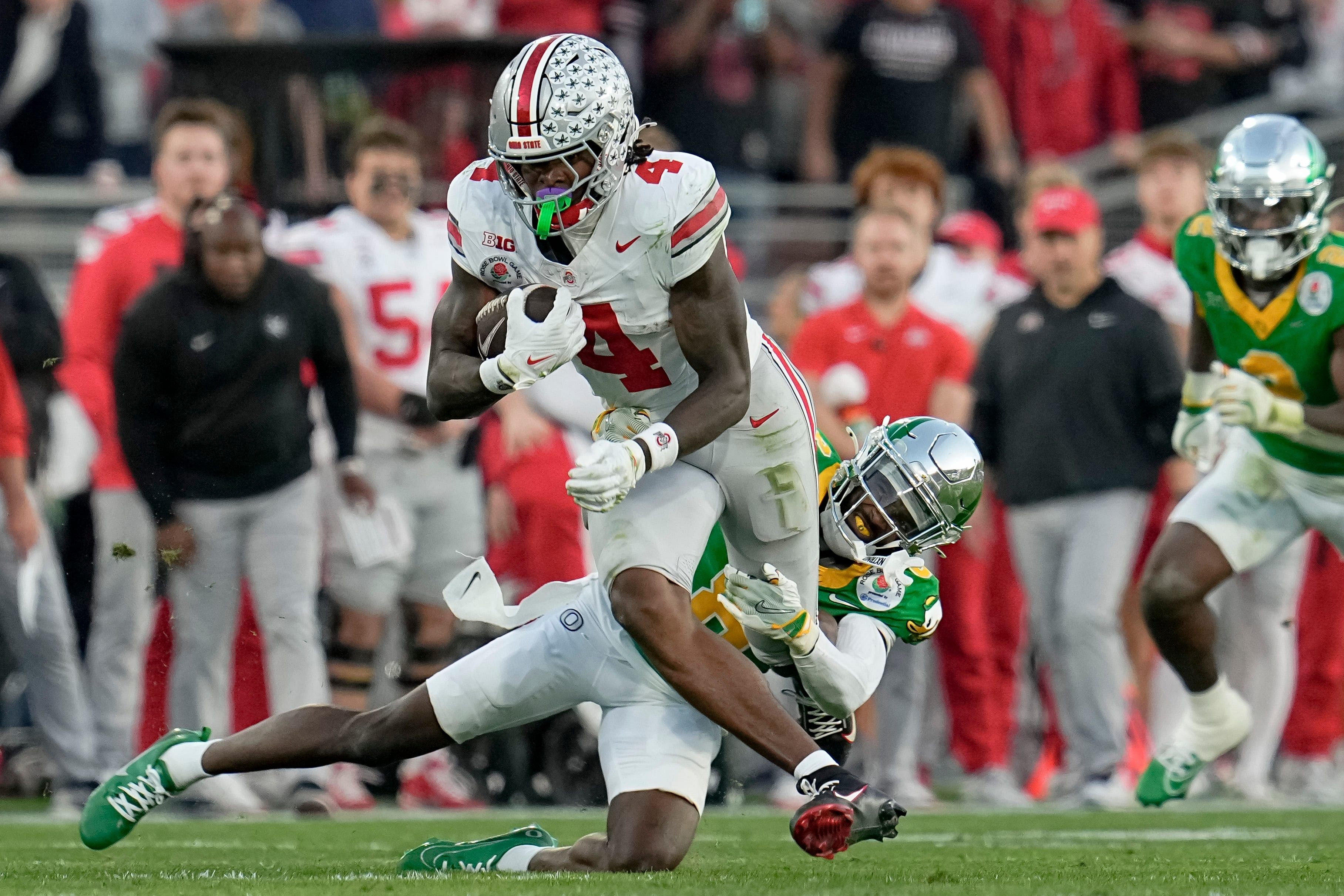 Wide receiver Jeremiah Smith is an electrifying star who could give Notre Dame a headache in the CFP title game. (Photo Credit: IMAGN)