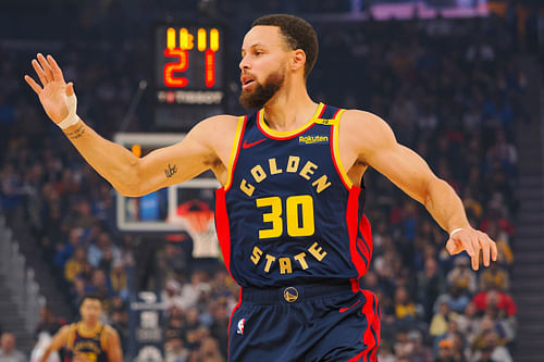 Golden State Warriors guard Steph Curry on defense against the Sacramento Kings at Chase Center. Photo Credits: Imagn