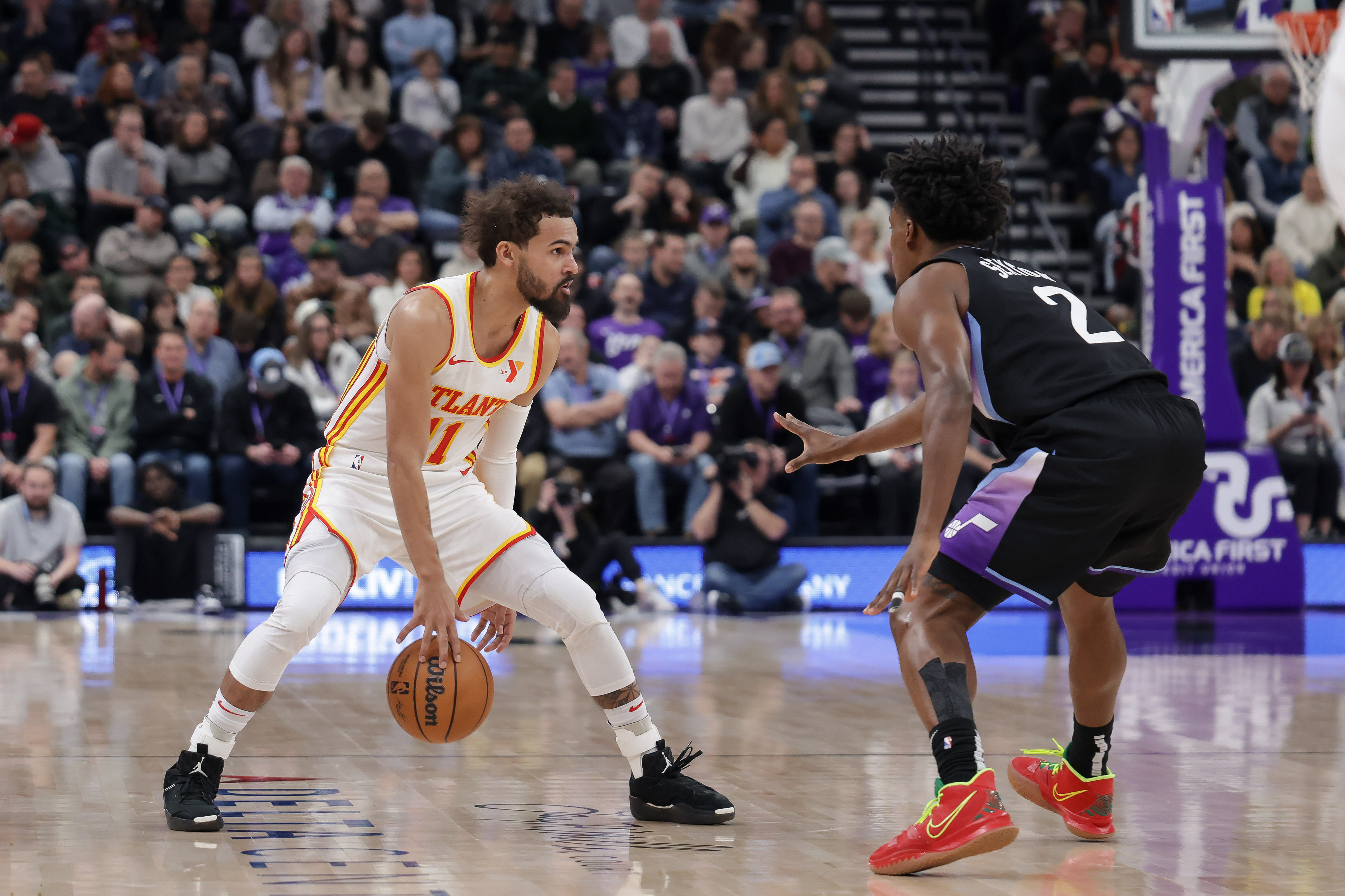 Collin Sexton gives props to Trae Young after game-winning shot. (Photo: IMAGN)