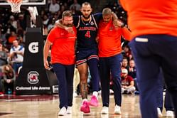 VIDEO: Johni Broome limps off the floor in concerning footage as Auburn beats South Carolina