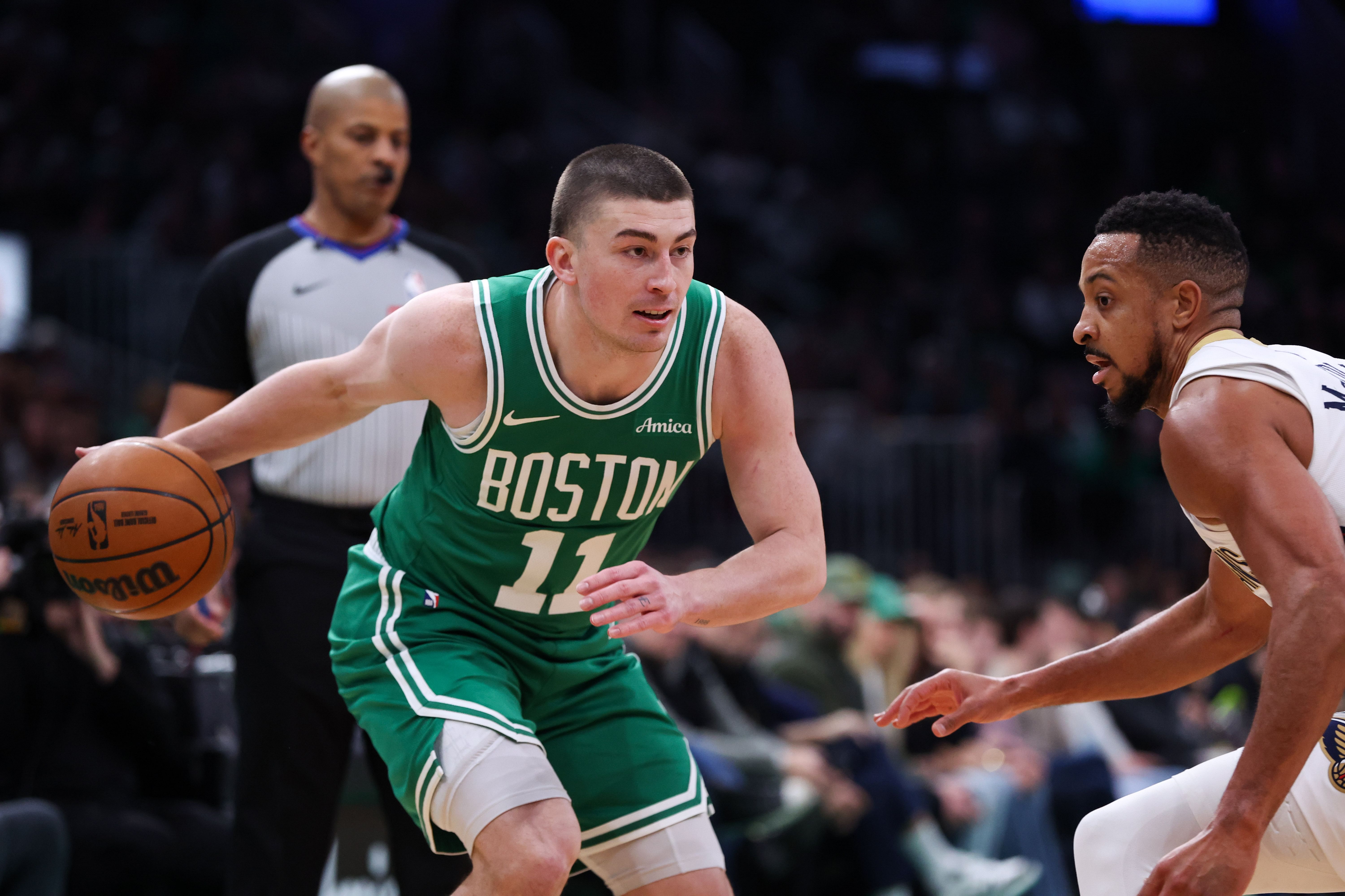 Boston Celtics point guard Payton Pritchard (Image Credit: Paul Rutherford-Imagn Images)