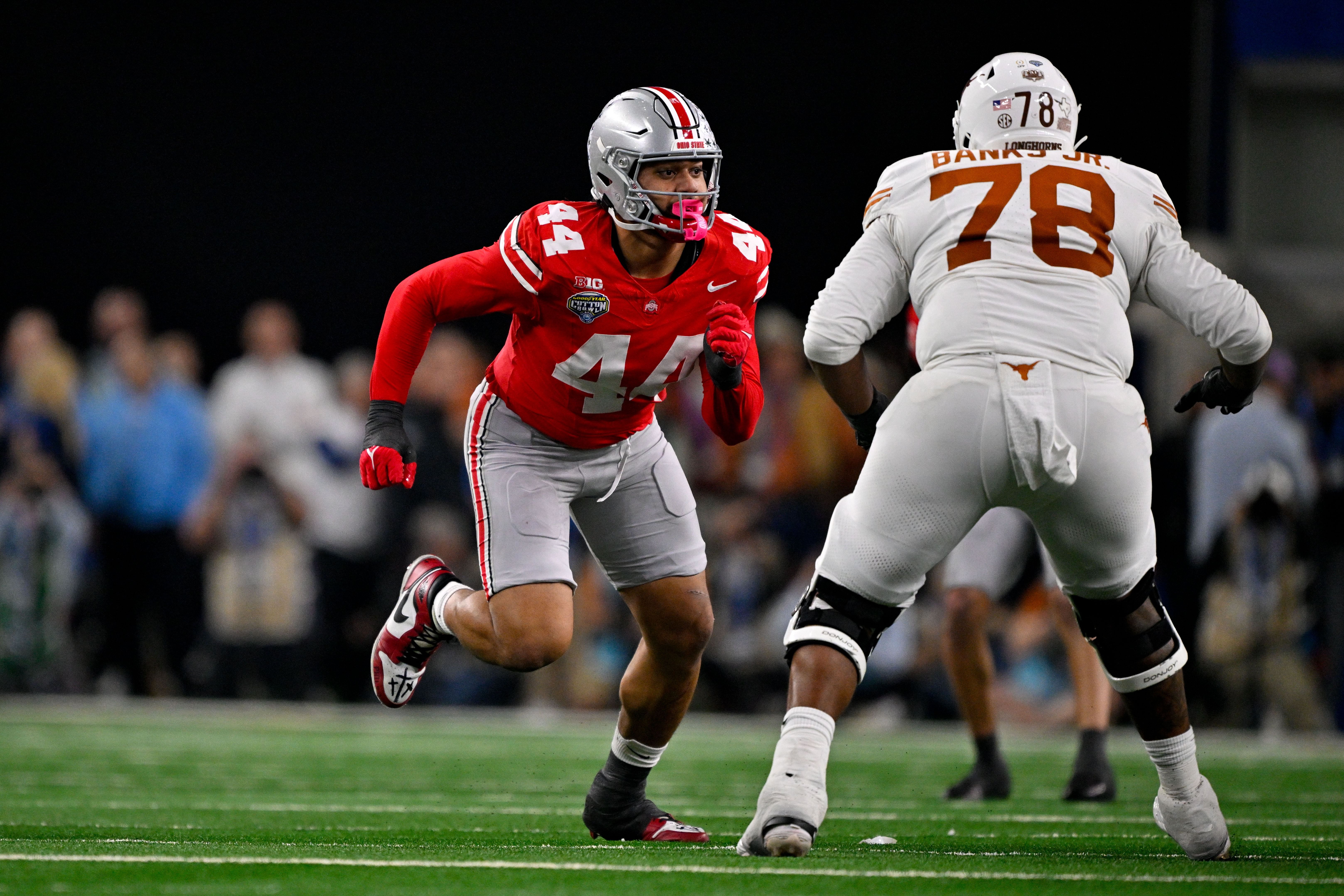 JT Tuimoloau had 1.5 sacks in the Cotton Bowl. - Source: Imagn