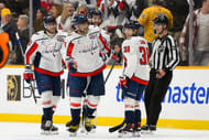 Washington Capitals left wing Alex Ovechkin (8) celebrates his goal. (Credit: IMAGN)