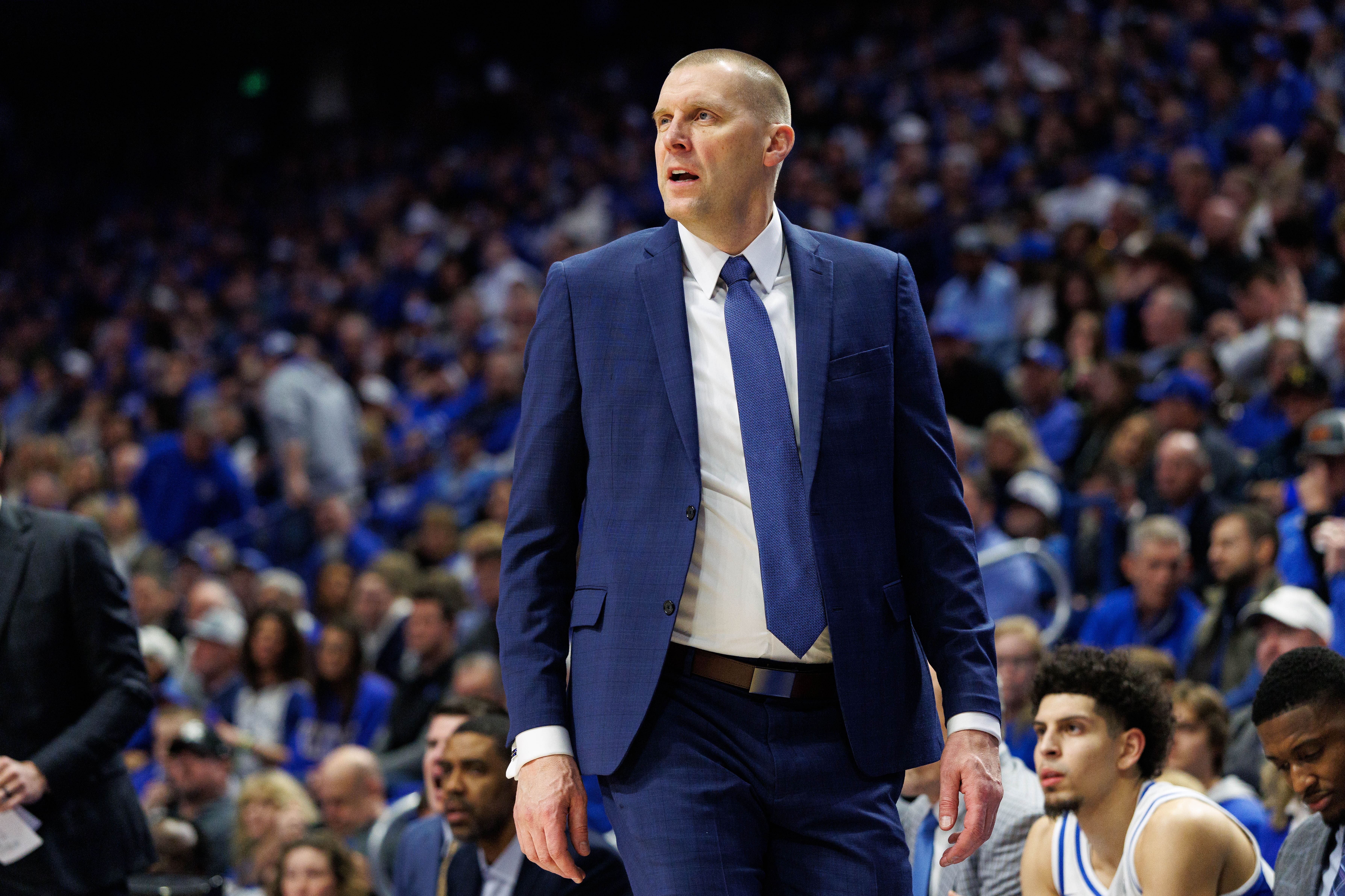 Kentucky Wildcats head coach Mark Pope looks on during the first half against the Texas A&amp;M Aggies at Rupp Arena at Central Bank Center. Photo: Imagn