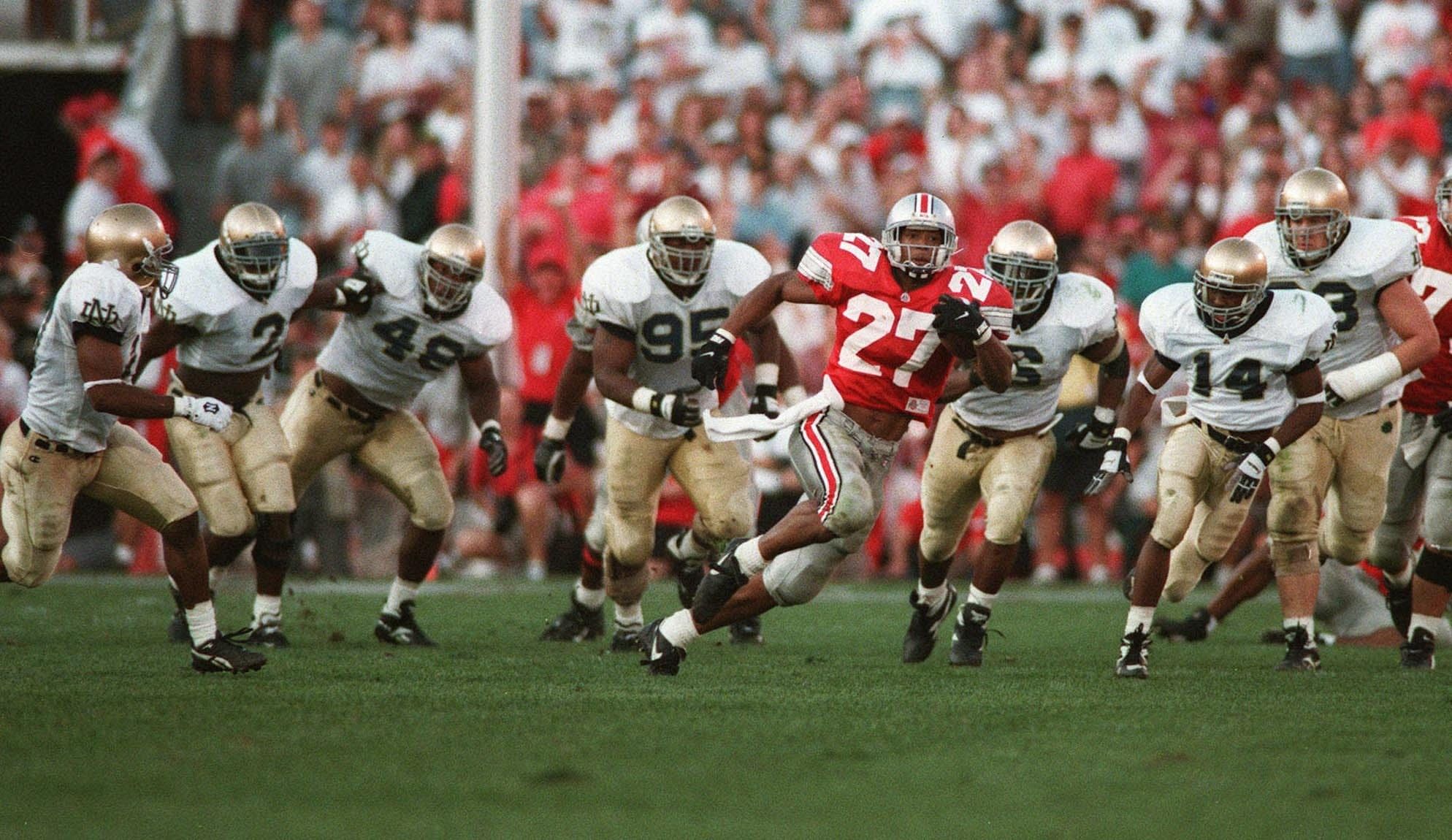 Buckeyes play against the Fighting Irish on Sept. 30, 1995 - Source: Imagn