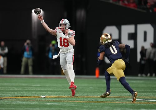 After batting Ohio State in the CFP title game, could Xavier Watts end up playing in the NFL in Ohio? (Photo Credit: IMAGN)