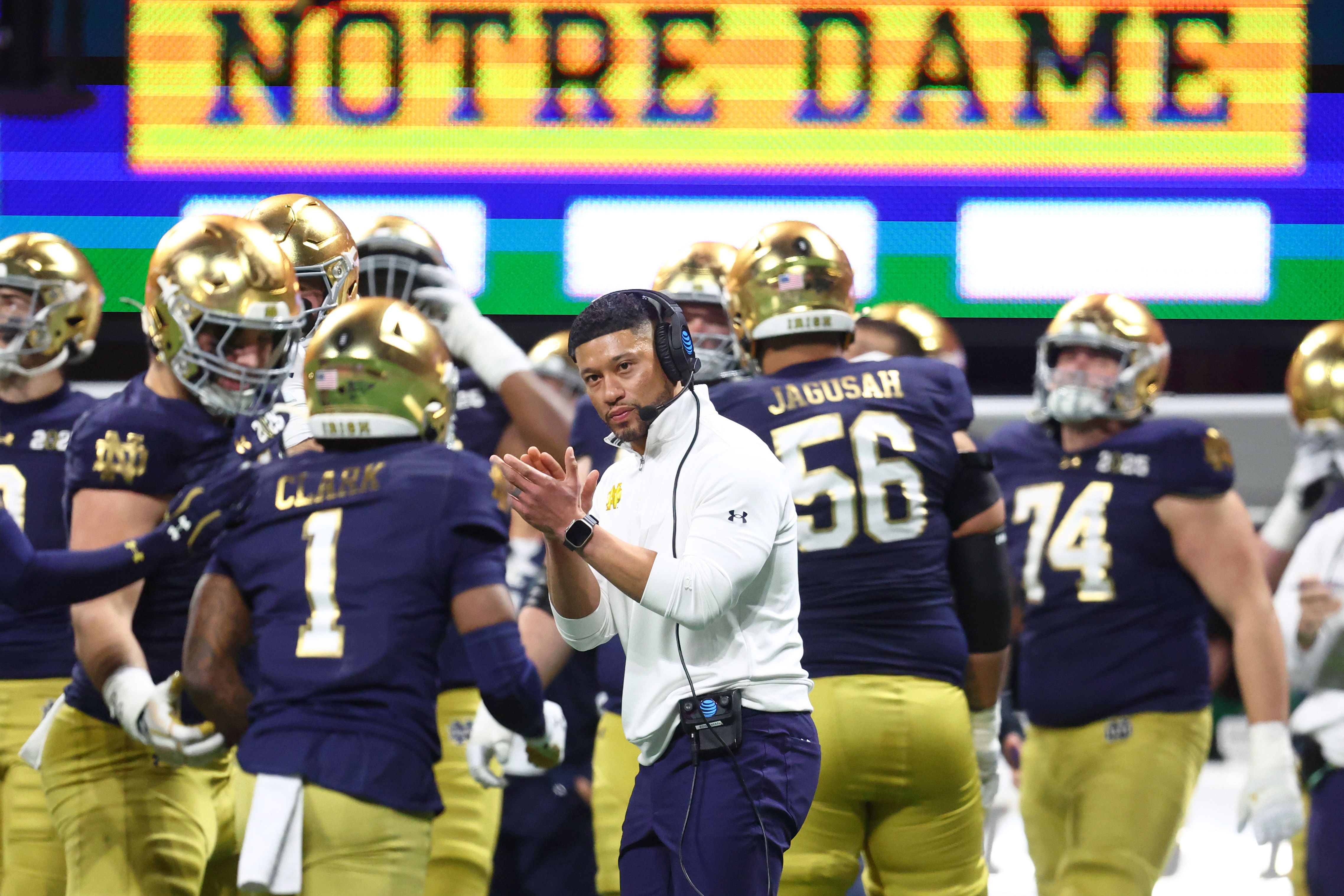 Notre Dame Fighting Irish head coach Marcus Freeman - Source: Imagn