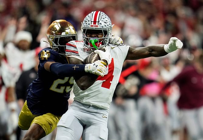 "Jeremiah Smith is greatest WR of all time": Fans go wild at Ohio State freshman's insane catch to seal the game