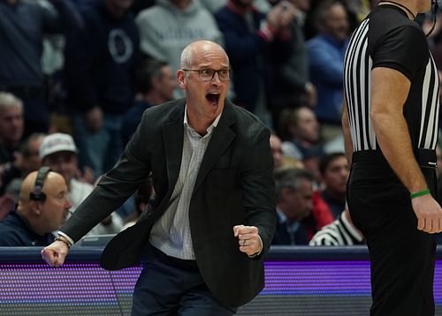 UConn Huskies head coach Dan Hurley watches from the sideline as they take on the Butler Bulldogs. Photo: Imagn