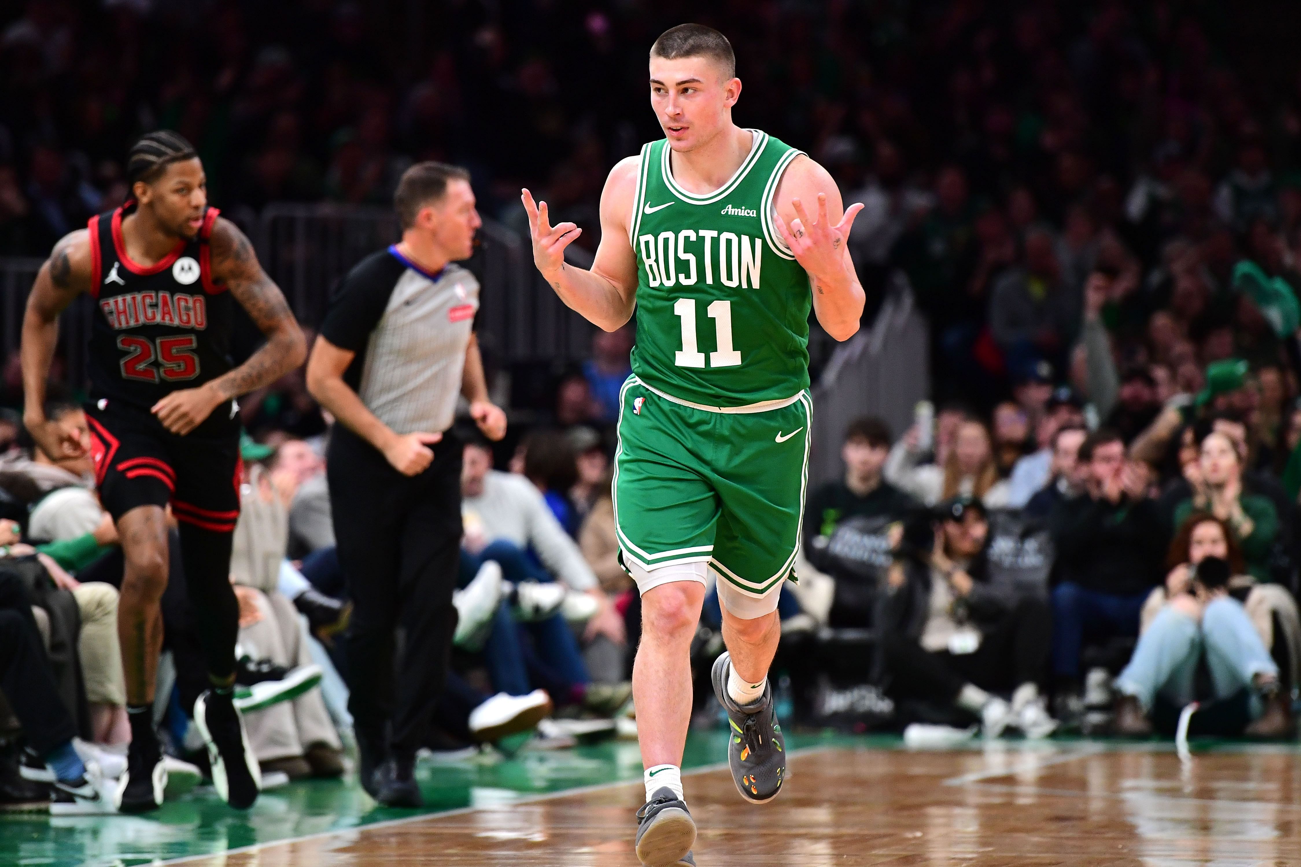 Boston Celtics point guard Payton Pritchard (Image Credit: Bob DeChiara-Imagn Images)