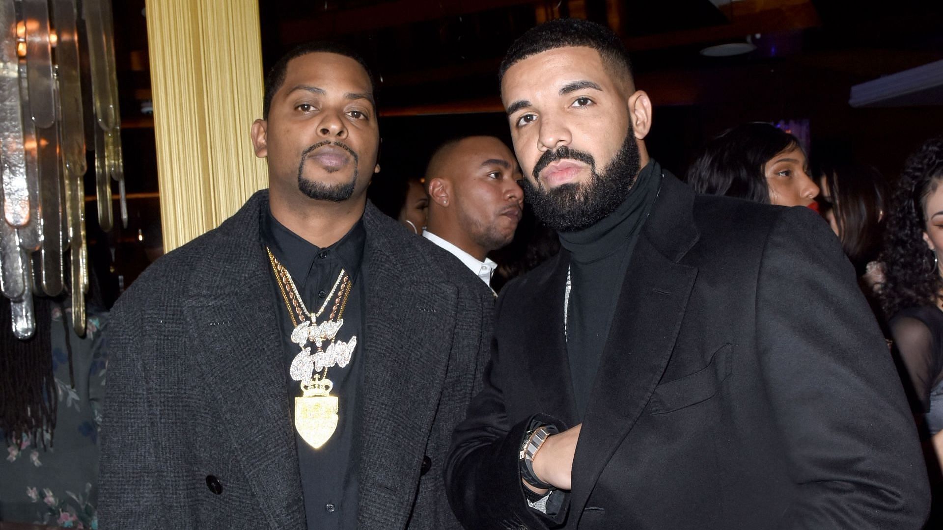 Chubbs and Drake attend The Mod S&egrave;lection Champagne New Years Party at Delilah on December 31, 2018, in Los Angeles, California. (Image via Getty/Vivien Killilea)