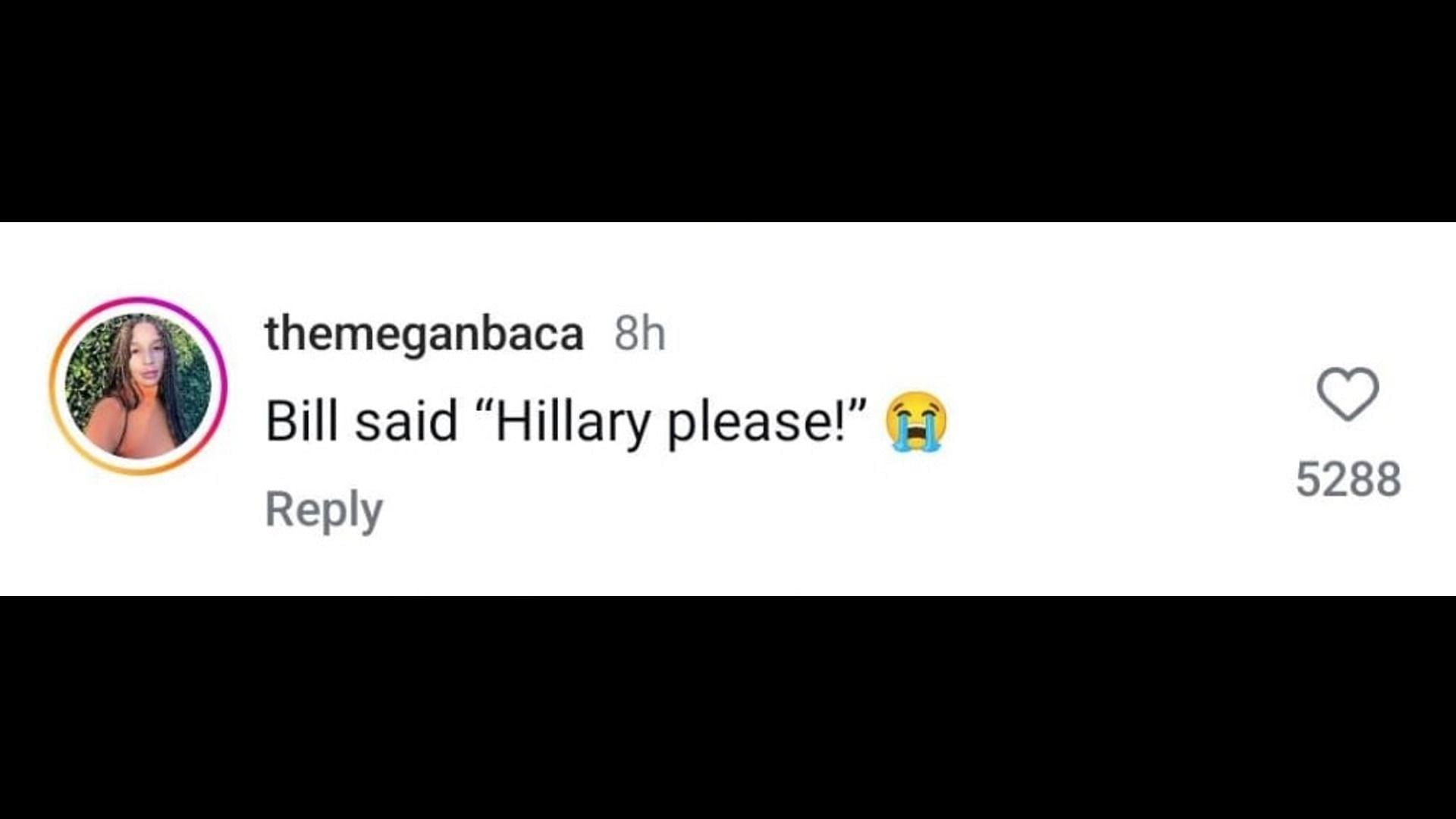 A netizen makes fun of Bill&#039;s reaction to Hillary&#039;s laughter. (Image via Instagram)