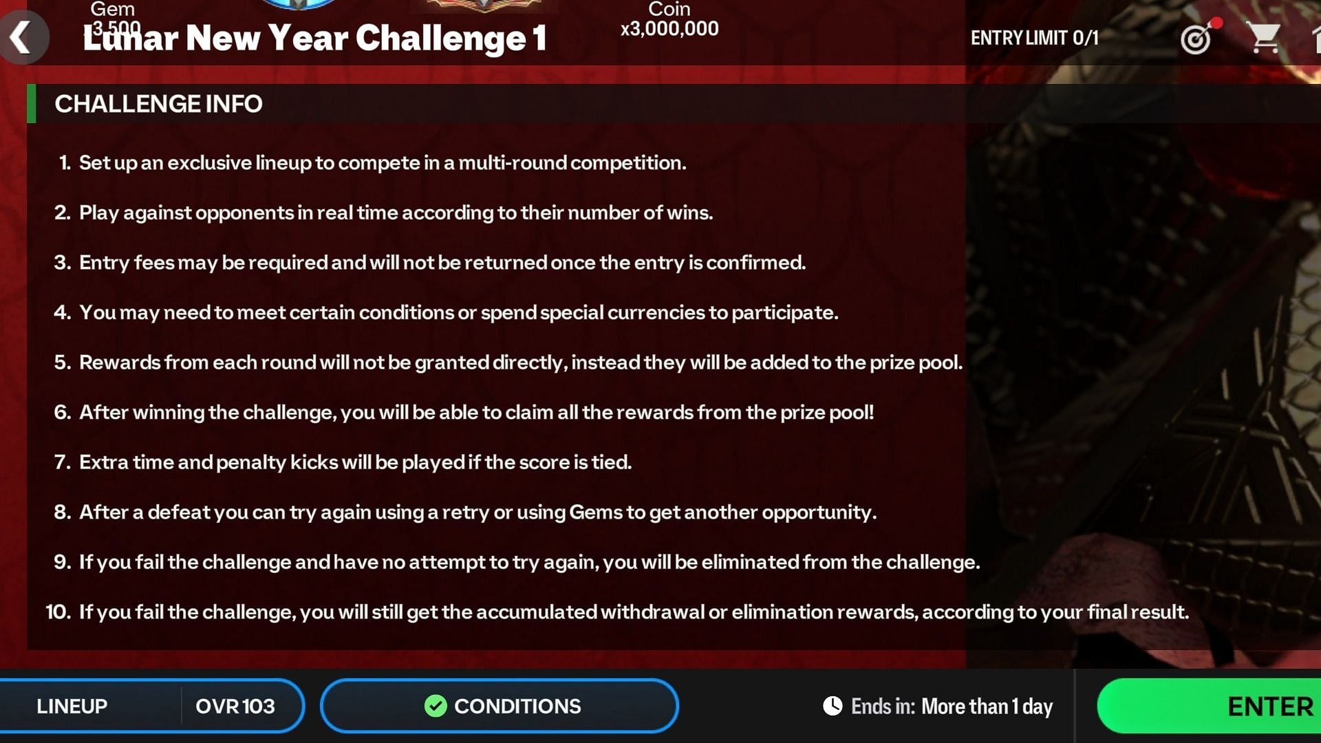 Lunar New Year Challenge 1 info (Image via EA Sports)