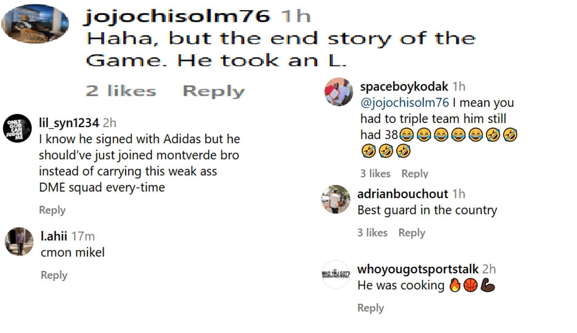 Fans react to Mikel Brown Jr.&#039;s 38-point performance in overtime loss (Source: Instagram/ slam_hs)