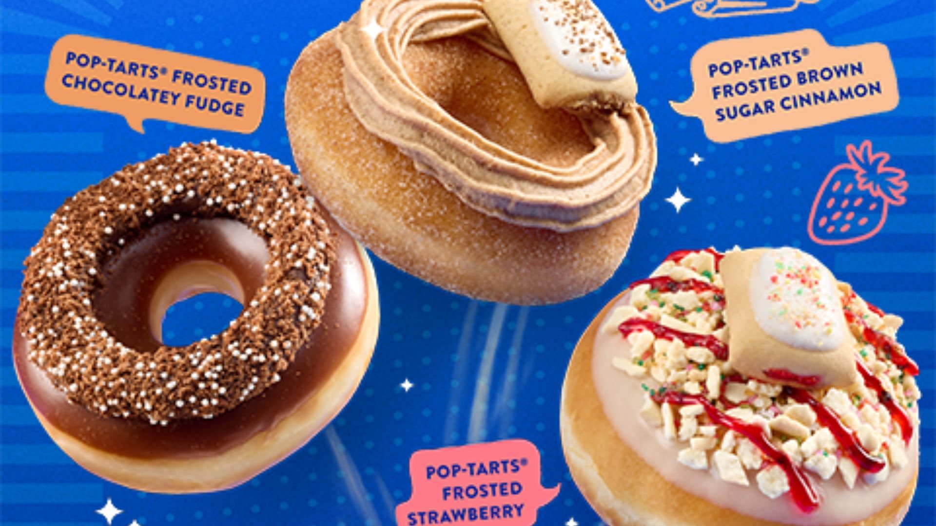 Three flavors from the Krispy Kreme-Pop-Tarts doughnuts collection (Image via Krispy Kreme)