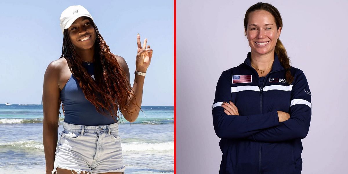 Coco Gauff (L) Danielle Collins (R). (Images via GETTY)