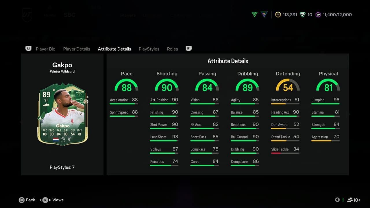 The card has amazing stats (Image via EA Sports)