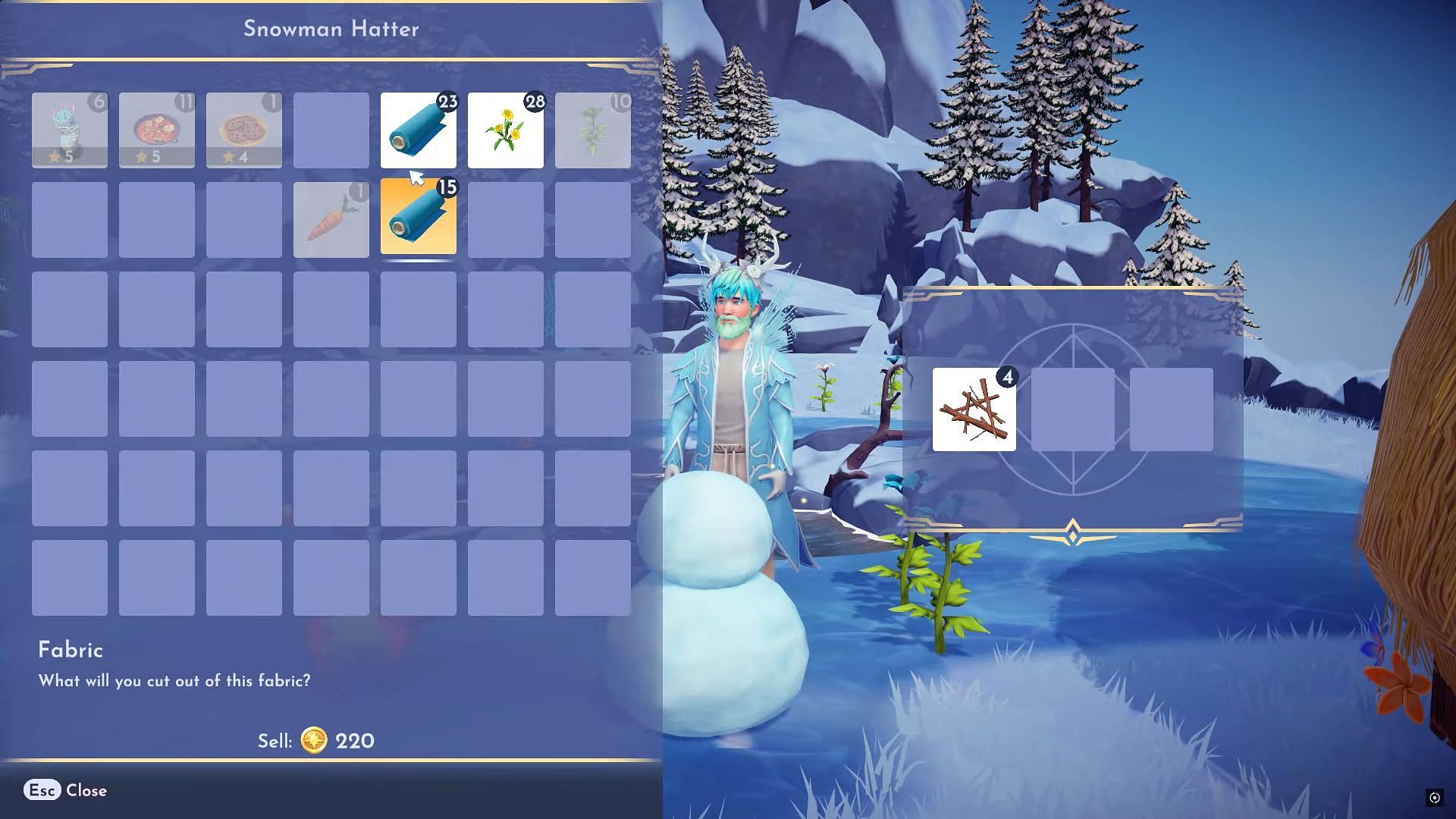 Fabric needs Cotton to be crafted in Disney Dreamlight Valley (Image via Gameloft || YouTube/@JaviHerobrine)